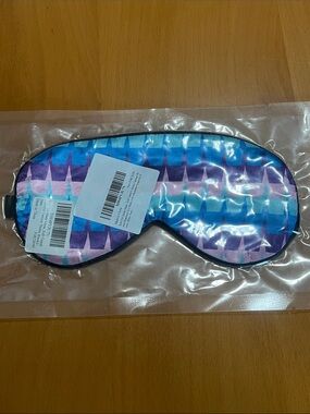 New Colorful Geometric Satin Sleep Mask - Blue & Purple